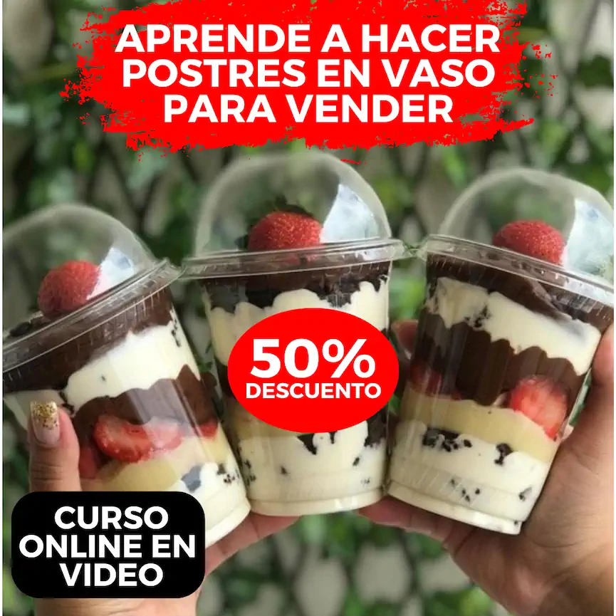 Postres en vaso listos para vender